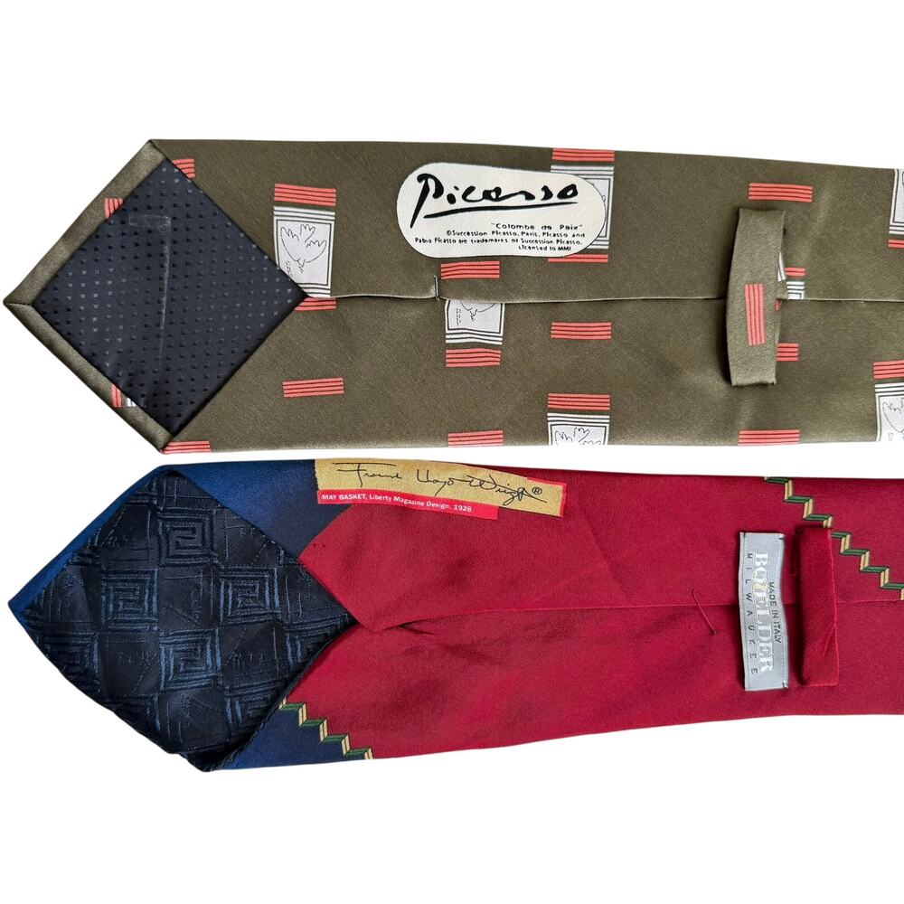 Picasso Frank Lloyd Wright Designer Tie Bundle Men’s Silk - Picture 2 of 6